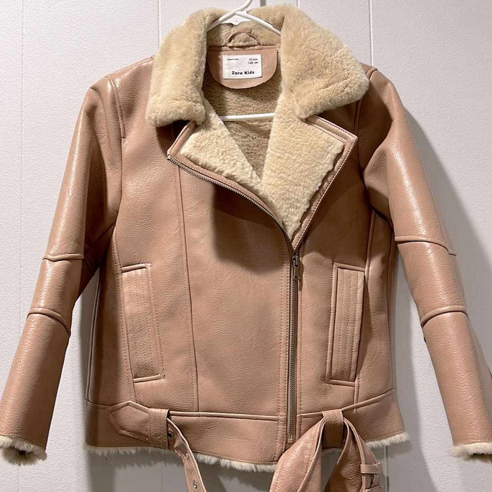 Zara Girls Youth Size 10 Leather Jacket - Picture 4 of 10